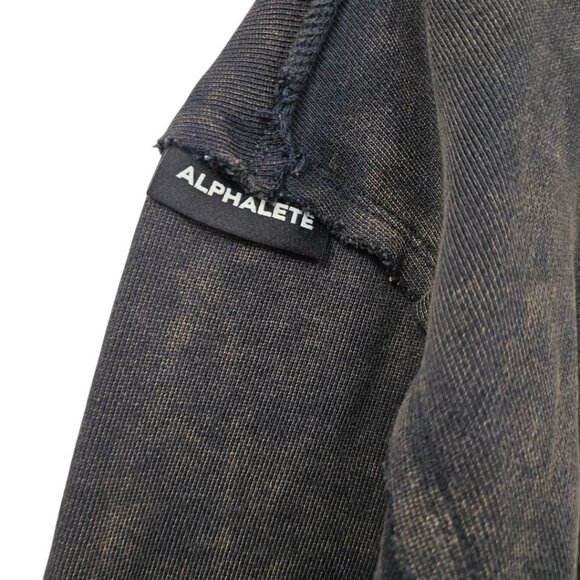 Alphalete Womens S Very Terry Oversized Cropped Pullover Sweatshirt in Onyx NWT - Picture 4 of 14